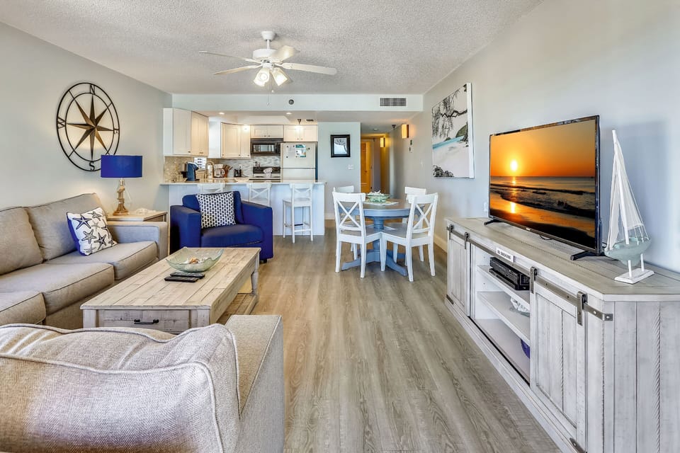 Relax by the TV after the beach!
