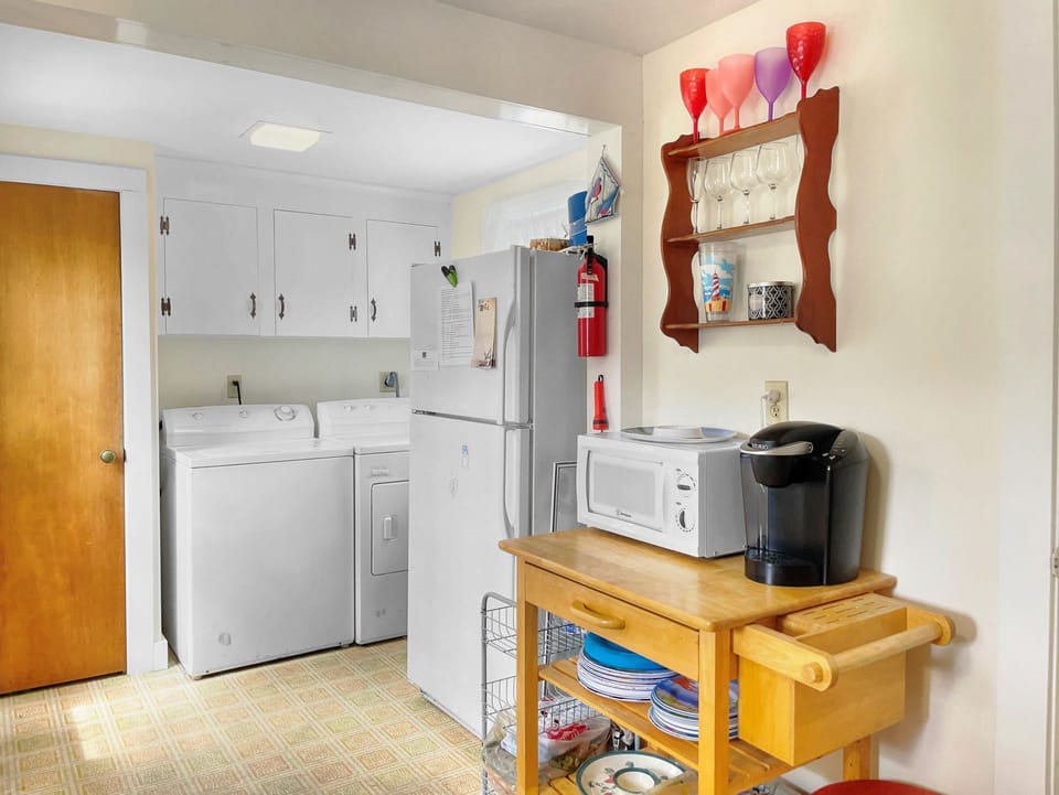 Kitchen, fridge and washer/ dryer - 104 Deep Hole Road South Harwich Cape Cod New England Vacation Rentals