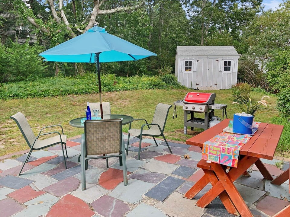 Great patio to enjoy a meal at- 104 Deep Hole Road South Harwich Cape Cod New England Vacation Rentals