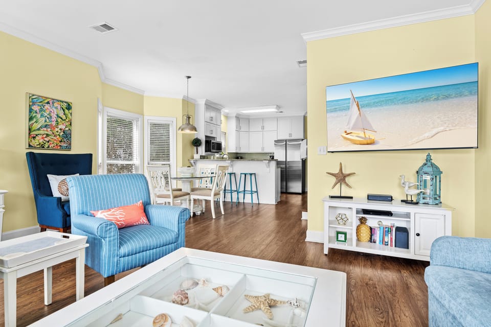 Living Area open to Dining and Kitchen