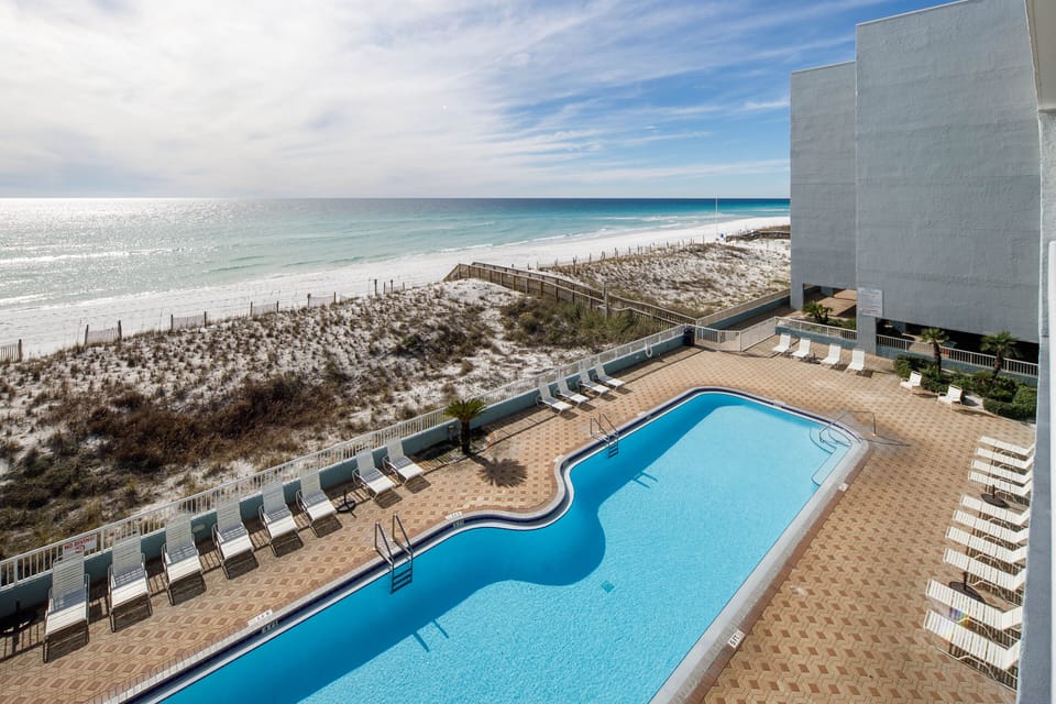 Balcony view - Gorgeous gulf views and a HUGE pool for everyone's enjoyment