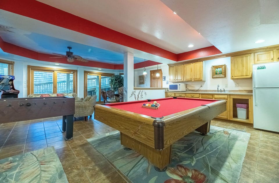 Rec Room with Pool Table & Foosball