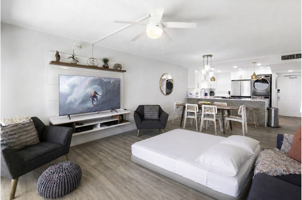 Queen air mattress for additional living room sleeping