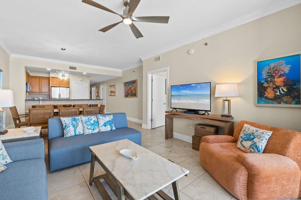 Living Room - Comfortable furniture in this vacation condo