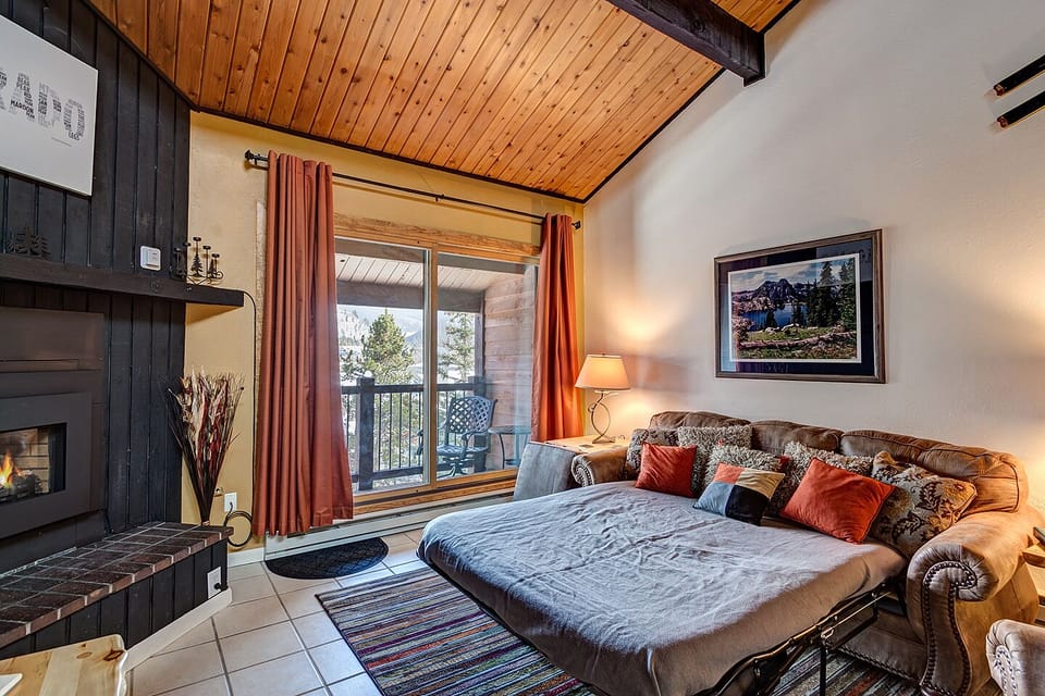 Living Area with Pulled Out Sofa Mattress