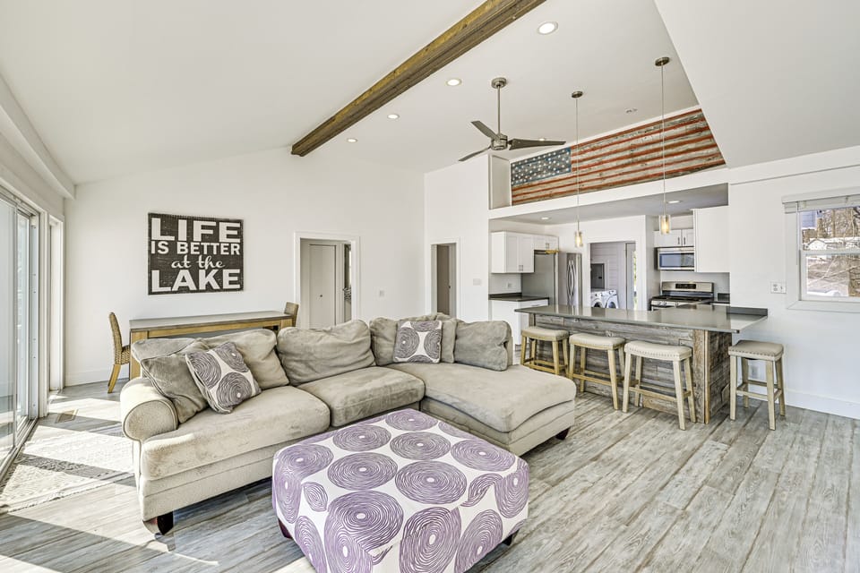 Living/Dining Area | Single-Story Home | Open Floor Plan