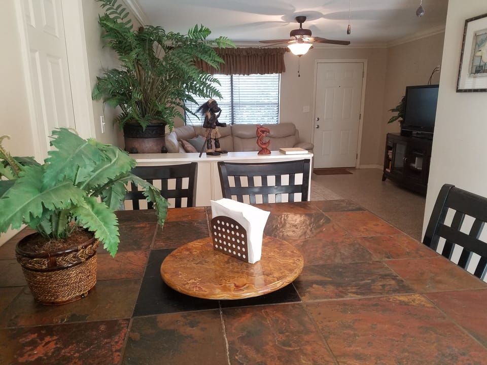 Dining Room, Slate top Table,  Kitchen is just to the right