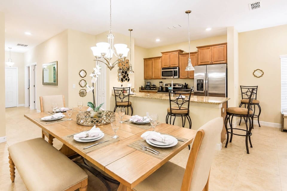 Open Kitchen and Dining area lead to the living room
