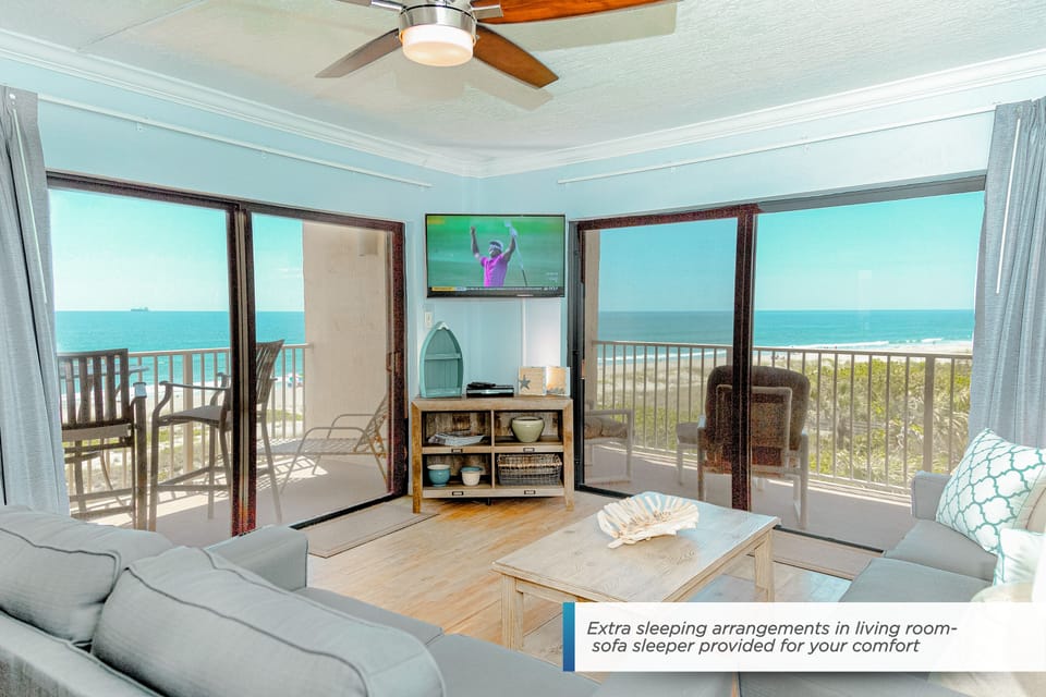 Direct oceanfront, corner condo with breathtaking panoramic views of the coastline.