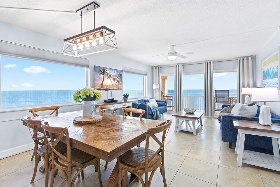 Enjoy gourmet meals at the dining table that seats six