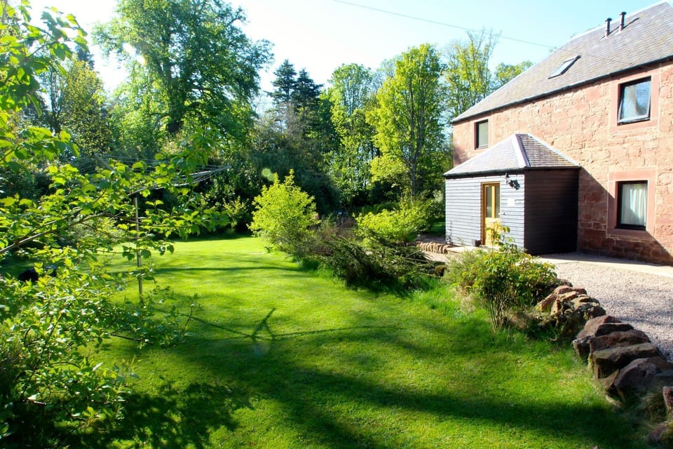Garden area to the side of the house