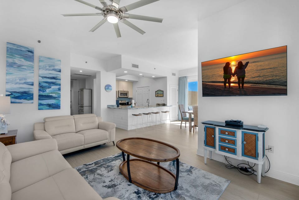 Living room to kitchen view
