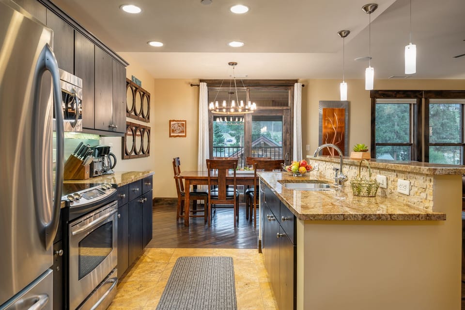 High-end stainless steel appliances in the kitchen