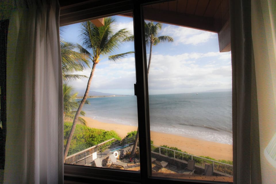 A8 Kihei Sands Beachfront Condominiums - View from master loft bedroom.
