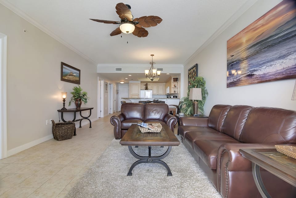 Gulf Front Living Room with Sleeper Sofa