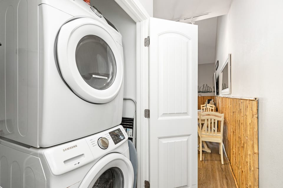 Your in-unit washer and dryer make extended stays effortless, keeping your travel wardrobe fresh and ready for every adventure.