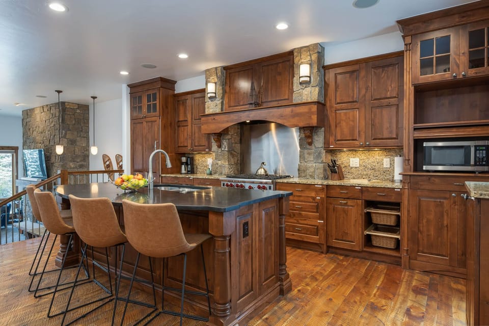 The main level kitchen is built for the chef in your group