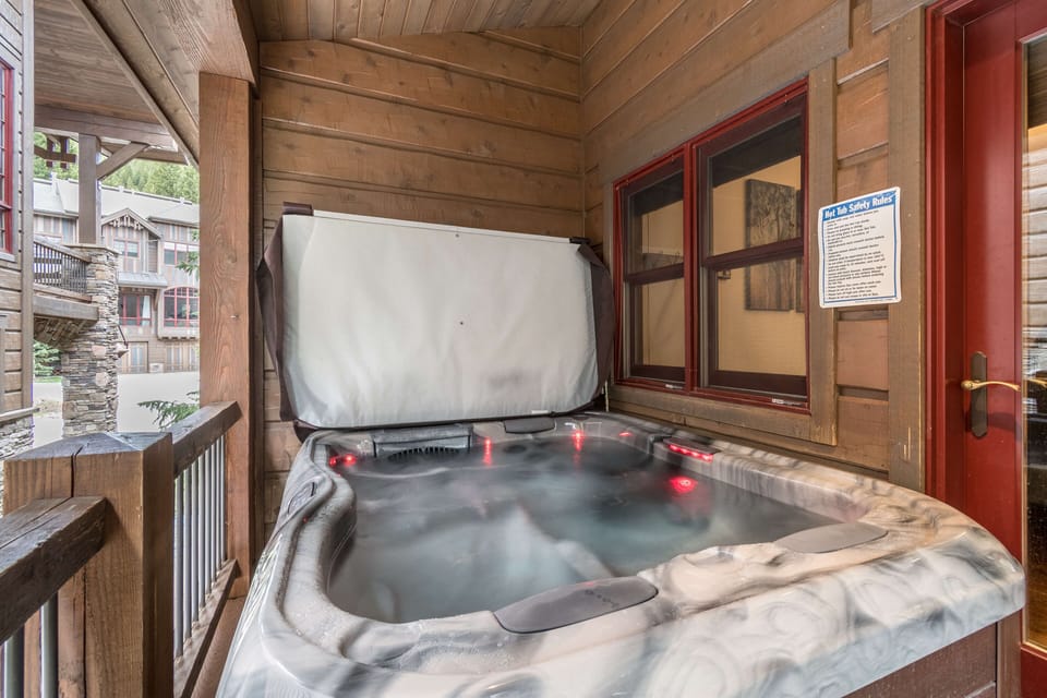 You'll love the private hot tub all year round