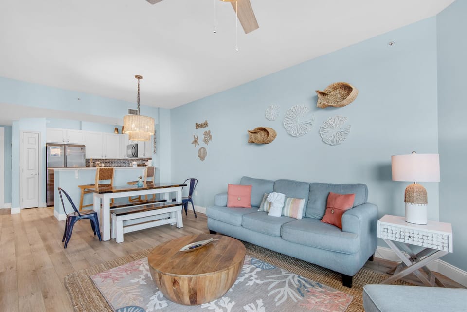 Living room to kitchen view