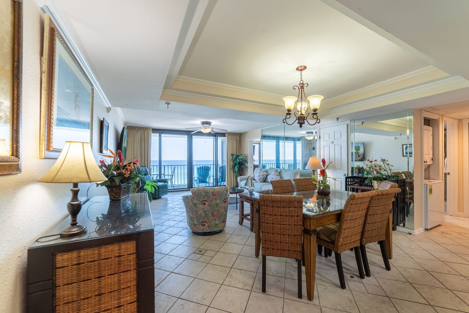 View toward the beach from the living room.