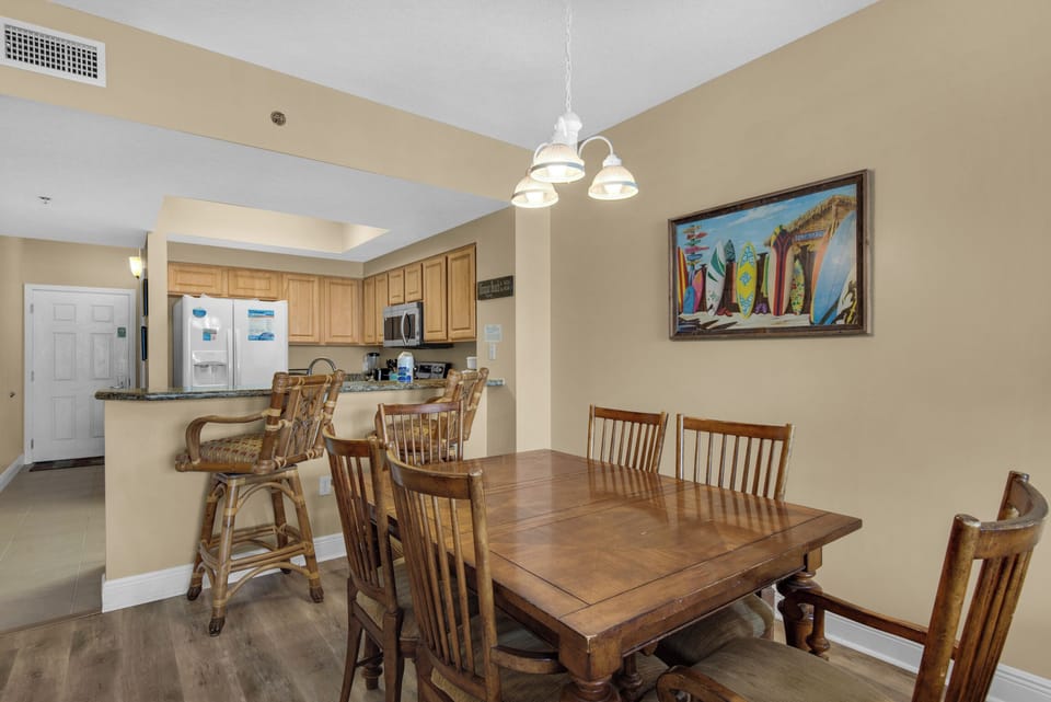 Dining table with seating for six