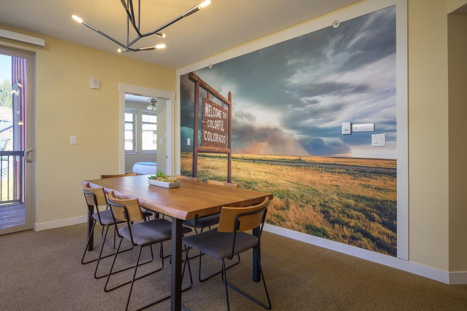 Dining table with seating for six