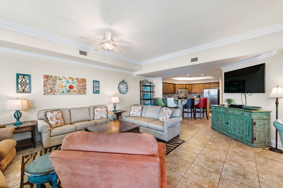 Spacious Living Area with plenty of comfortable seating and a Sleeper Sofa