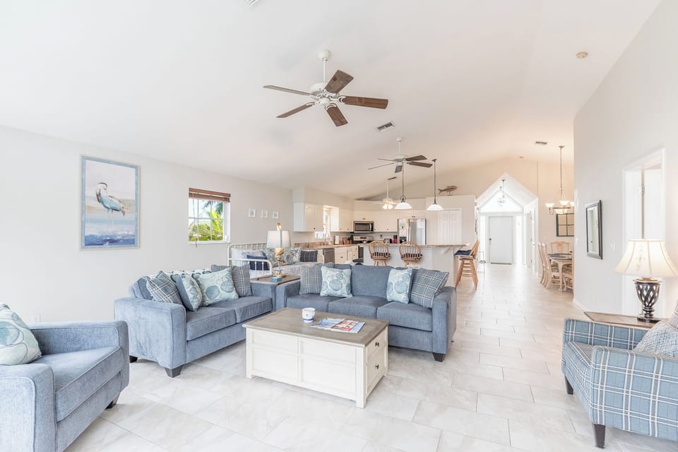 Comfy furnishings and stylish coastal touches are sure to delight