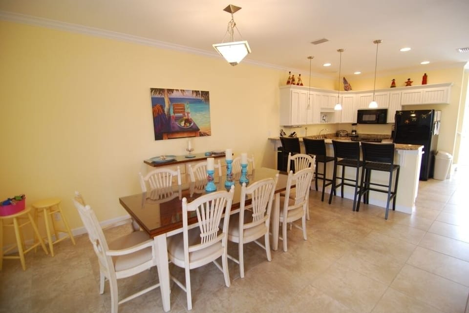 Deans Dunes - The dining room table and the kitchen.