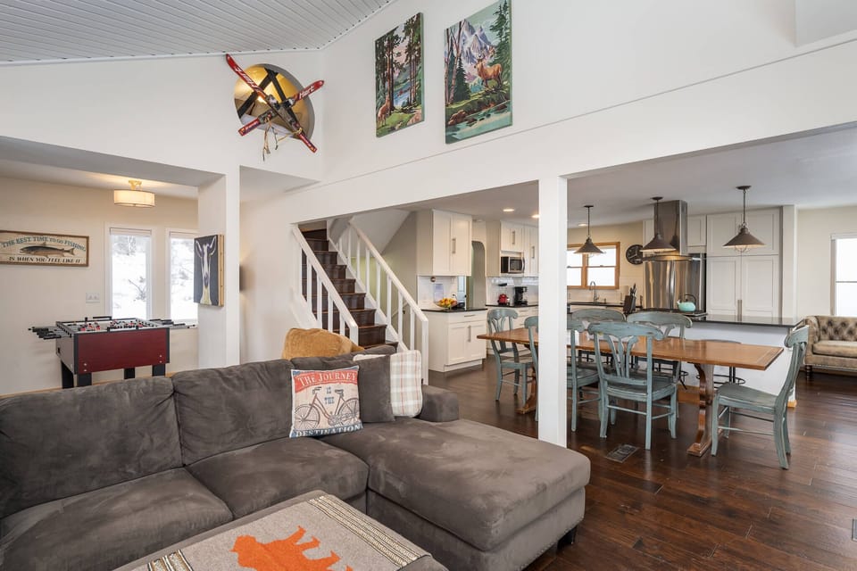 Main living area leads into the kitchen & dining area