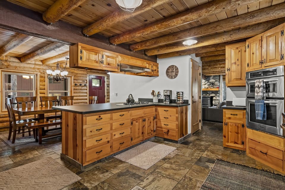 Kitchen and Dining Room: Tahoe Donner Log Cabin