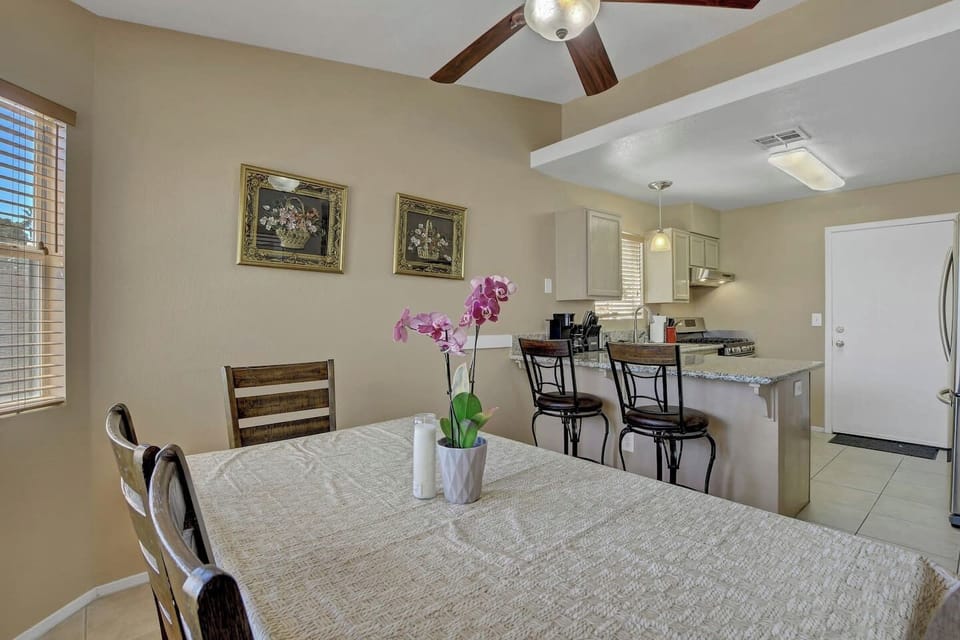Full kitchen with modern appliances ideal for extended stays, remote workers, and corporate groups in Las Vegas.