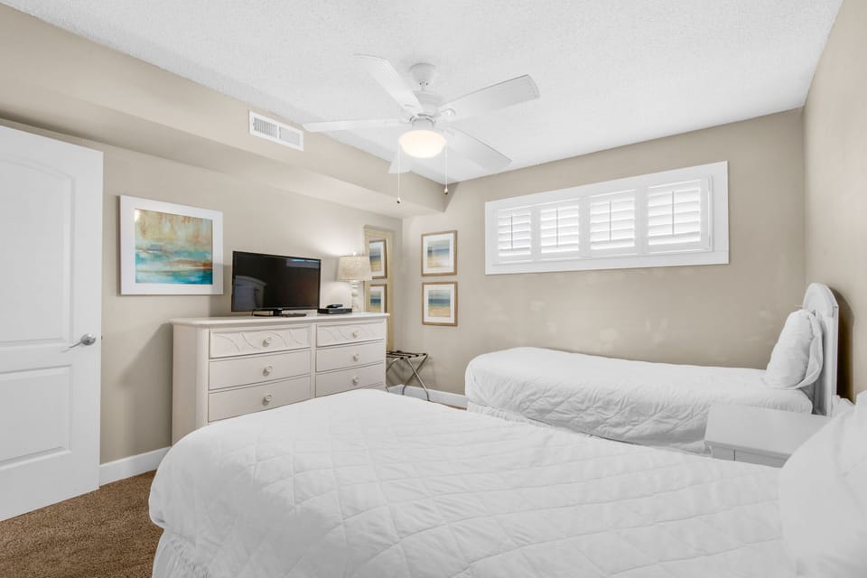 Guest bedroom with flat screen TV