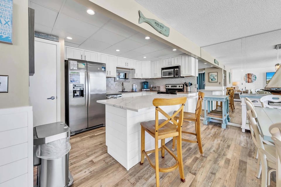 Kitchen island with seating for two