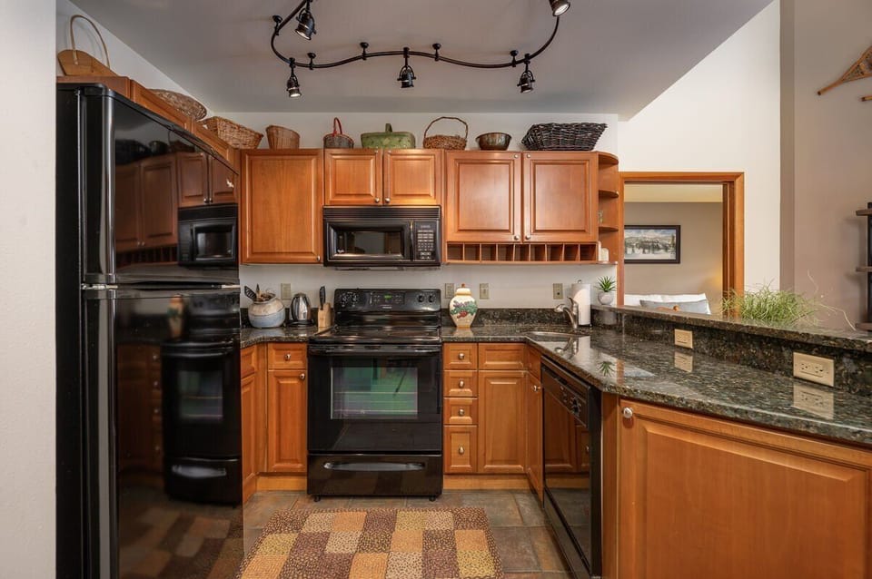 Updated kitchen with granite counter tops