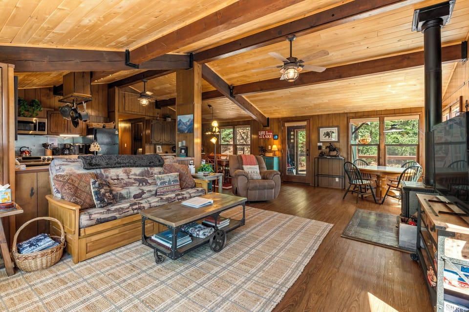 Living Room with Wood Fireplace