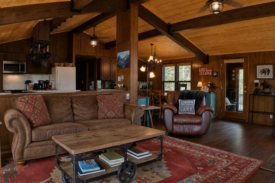Living Room with Wood Fireplace