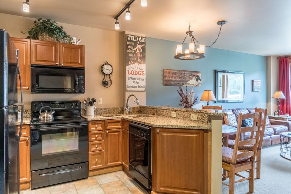 New granite countertops in kitchen