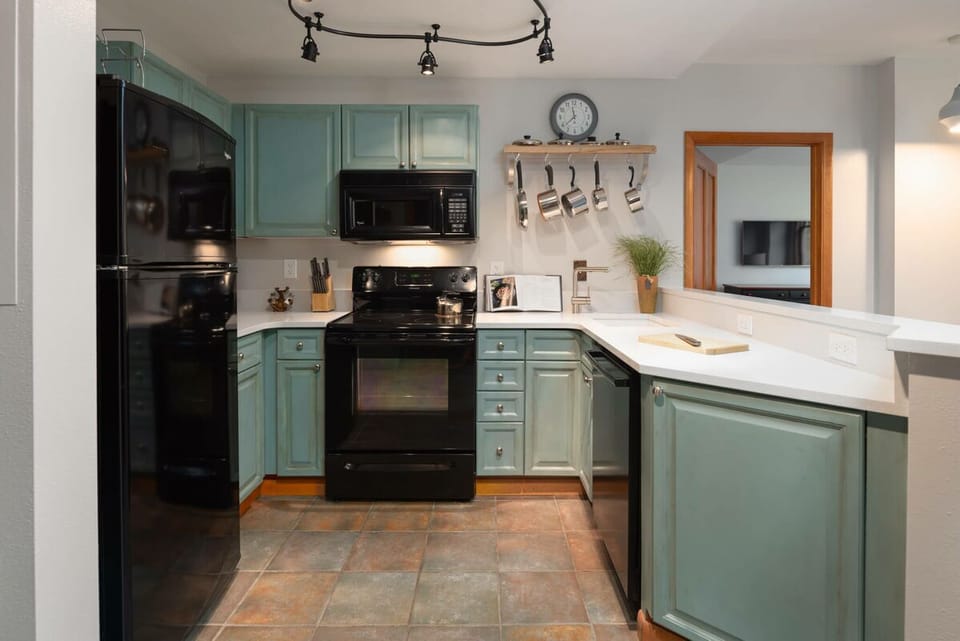 Enjoy the full sized kitchen