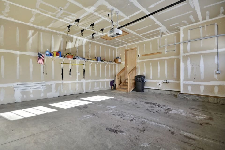 Attached, large two car garage