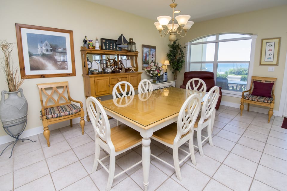 Dining area with a gulf view