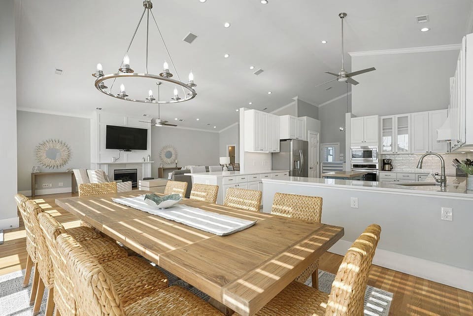 Coral Shores - Crystal Beach - Open Concept Dining Room, Kitchen & Living Room