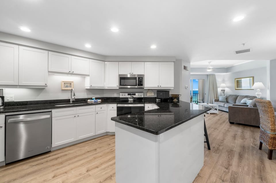 Open Concept Living, Dining & Kitchen