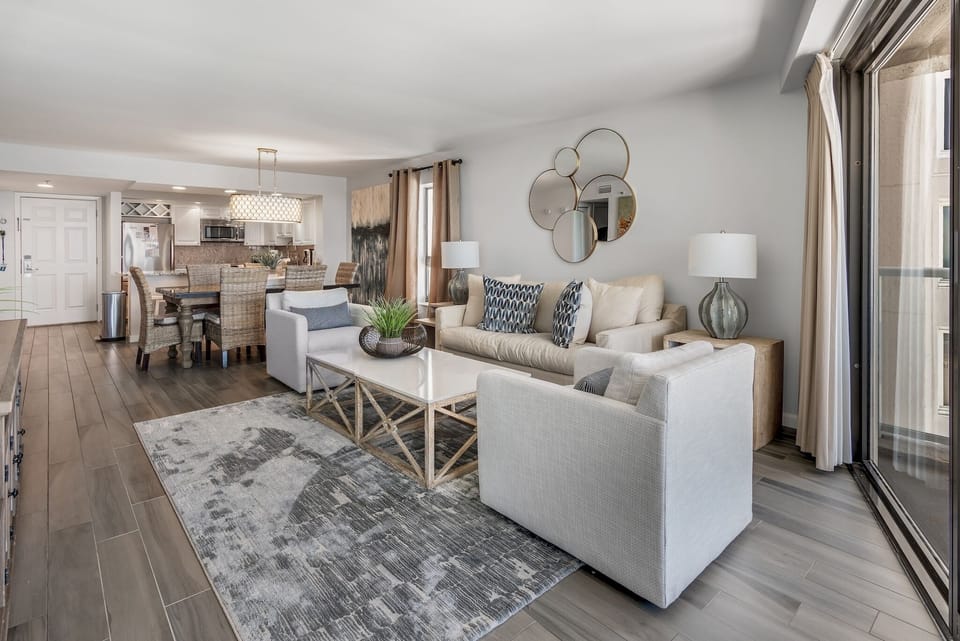 Living Room, Dining Room, & KItchen