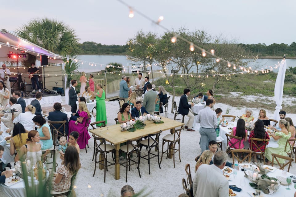 Outdoor banquet area