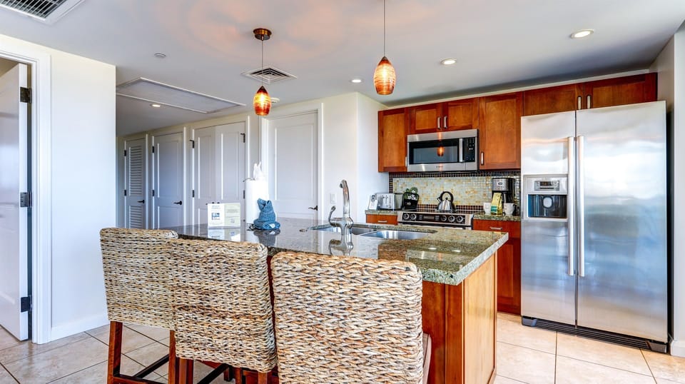 It comes fully stocked with all the essential amenities & our own coffee blend! 