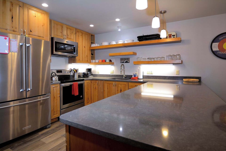 Fully stocked, spacious kitchen