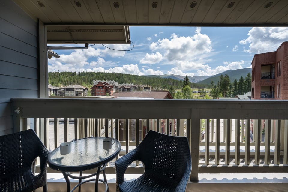 Enjoy a cup of coffee outside with a view