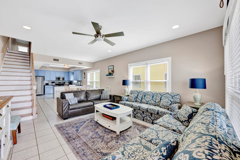 Large living area with fantastic views and access to a covered balcony