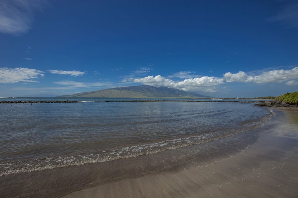 Kihei Bay Surf is across the street from this white sandy beach